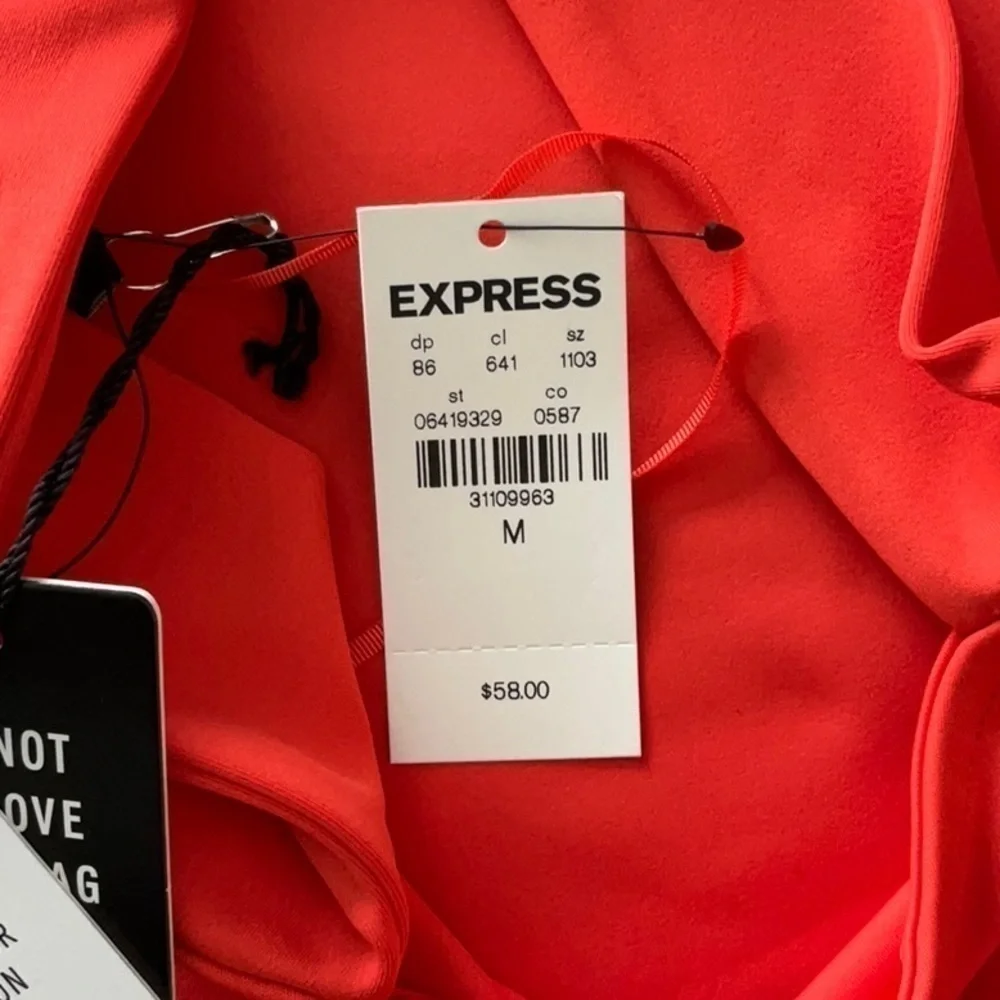 Express Orange Crossback Body Suit Size Medium